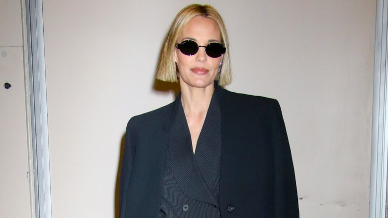 NEW YORK, NY - MARCH 18: Leslie Bibb is seen arriving at 'CBS Mornings' Show on March 18, 2025 in New York City.  (Photo by MediaPunch/Bauer-Griffin/GC Images)