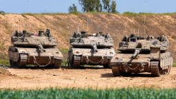 Tanques israelíes cerca del norte de la Franja de Gaza el 19 de marzo.