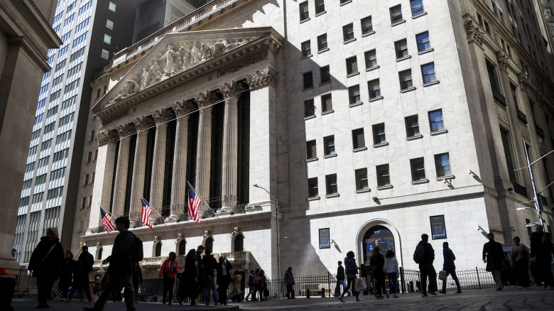 The New York Stock Exchange (NYSE) in New York, US, on Wednesday, March 19, 2025. Federal Reserve officials held their benchmark interest rate steady for a second straight meeting, though they telegraphed expectations for slower economic growth and higher inflation.