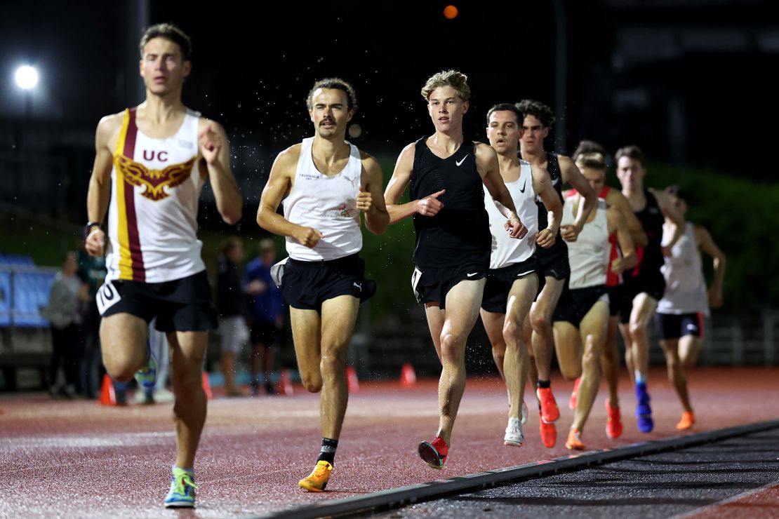 Ruthe follows Sam Tanner on his way to a sub-four-minute mile.