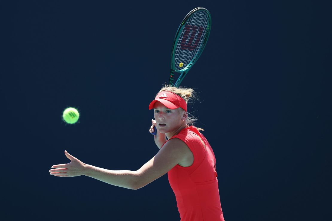 Krueger recorded the best victory of her career so far as she beat Elena Rybakina at the Miami Open.