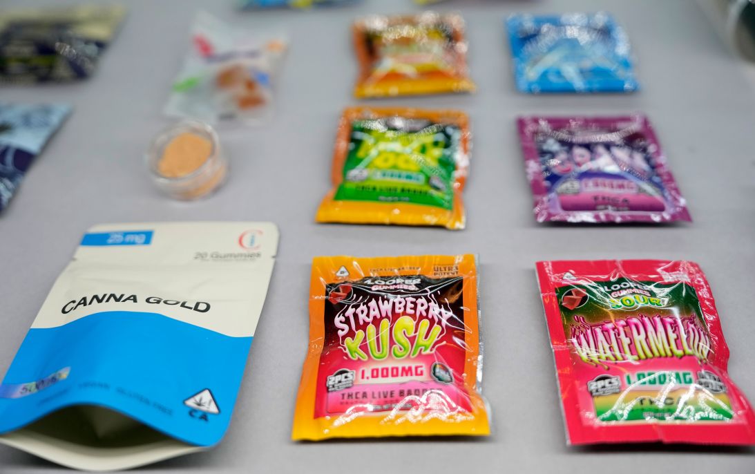A selection of THC edibles at the Cobo Dispensary in Houston on March 14, 2025.