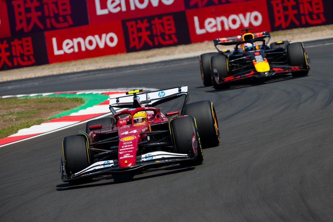 Lewis Hamilton held off Max Verstappen in the sprint race.