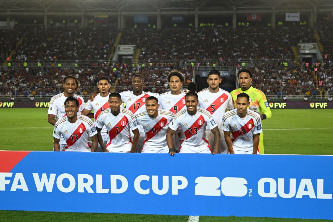 Maturín, Venezuela. Marzo 2025. Selección peruana de fútbol antes del partido frente a Venezuela por las Eliminatorias al Mundial 2026.