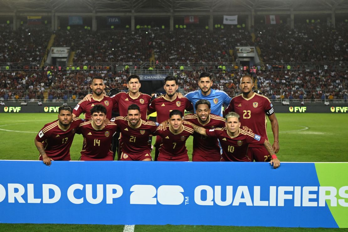 Maturín, Venezuela. Marzo 2025. Selección venezolana de fútbol antes del partido frente a Perú por las Eliminatorias al Mundial 2026.