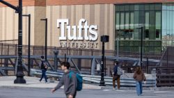 MEDFORD, MASSACHUSETTS - MARCH 27: People walk on College Avenue near Tufts University on March 27, 2025 in Medford, Massachusetts. Graduate student Rumeysa Ozturk was arrested by ICE Agents for purported activities related to terrorist organizations amid the Trump istration's immigration crackdown.  (Photo by Scott Eisen/Getty Images)