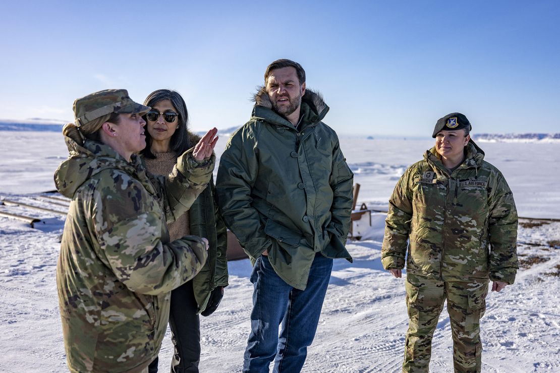 US Vice President JD Vance and Second Lady Usha Vance tour the US military's Pituffik Space Base in Greenland on March 28.