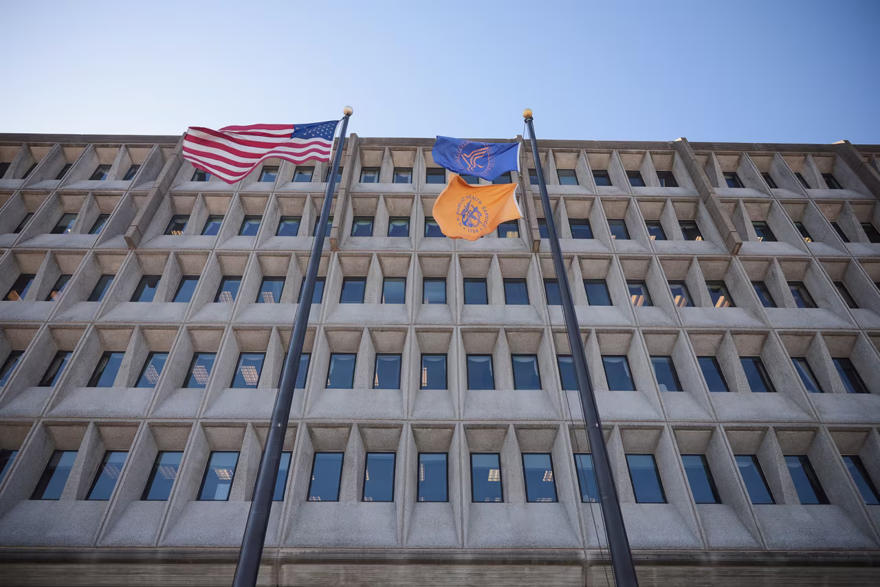 The US Department of Health and Human Services building in Washington, DC, on March 27.