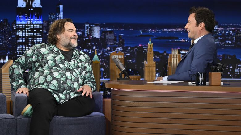 THE TONIGHT SHOW STARRING JIMMY FALLON -- Episode 2117 -- Pictured: (l-r) Actor Jack Black during an interview with host Jimmy Fallon on Monday, March 31, 2025 -- (Photo by: Todd Owyoung/NBC via Getty Images)