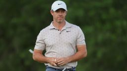 HOUSTON, TEXAS - MARCH 28: Rory McIlroy of Northern Ireland reacts to a putt on the 11th hole during the second round of the Texas Children's Houston Open 2025 at Memorial Park Golf Course on March 28, 2025 in Houston, Texas. (Photo by Jonathan Bachman/Getty Images)