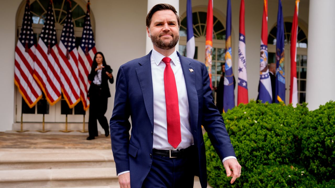 WASHINGTON, DC - APRIL 02: U.S. Vice President J.D. Vance arrives for a "Make America Wealthy Again" trade announcement event in the Rose Garden at the White House on April 2, 2025 in Washington, DC. Touting the event as "Liberation Day", Trump announced sweeping new tariffs targeting goods imported to the U.S. on countries including China, Japan and India. (Photo by Andrew Harnik/Getty Images)
