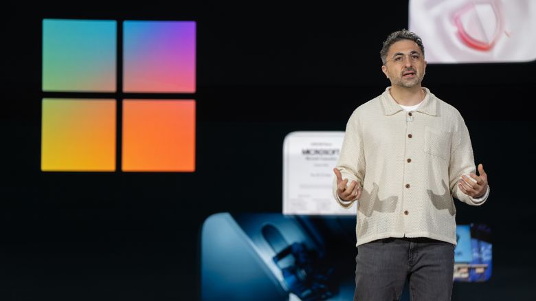 Microsoft AI CEO Mustafa Suleyman speaks during an event highlighting Microsoft Copilot, the company's AI tool, on April 4, 2025 in Redmond, Washington.