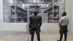 SAN VICENTE, EL SALVADOR - APRIL 4: Prison officers stand guard a cell block at maximum security penitentiary CECOT (Center for the Compulsory Housing of Terrorism) on April 4, 2025 in Tecoluca, San Vicente, El Salvador. Amid internal legal dispute, Trump's administration continues with its controversial and fast-paced deportation policy to El Salvador, as part of a partnership with President Bukele. The US Government acknowledged mistakenly deporting a Maryland resident from El Salvador with protected status and is arguing against returning him to the US. (Photo by Alex Peña/Getty Images)