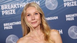 Actress Gwyneth Paltrow attends the 11th Breakthrough Prize ceremony at Barker Hangar in Santa Monica, California, on April 5, 2025.