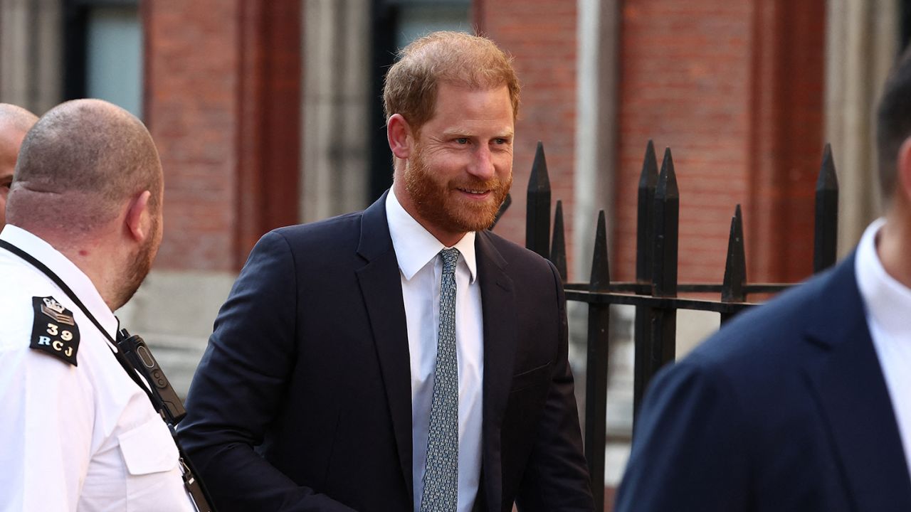 Prince Harry arrives at the Royal Courts of Justice in London on Tuesday.