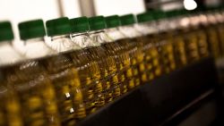 A picture taken on April 8, 2025 in Antequera, in southern Spain's Andalusia region, shows bottles of olive oil manufactured by DCOOP factory, which exports around 60,000 tonnes a year. Spanish Prime Minister on April 3, 2025 slammed the sweeping new tariffs announced by US President and announced a 14.1-billion euro ($15 billion) package to help Spanish sectors hurt by the levies. Spain last year exported one billion euros worth of olive oil to the United States. (Photo by JORGE GUERRERO / AFP) (Photo by JORGE GUERRERO/AFP via Getty Images)