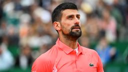 Novak DJOKOVIC of Serbia during the Rolex Monte-Carlo 2025 - Masters 1000, day 4 on April 9, 2025 in Monte-Carlo, Monaco. (Photo by Pascal Della Zuana/Icon Sport via Getty Images)
