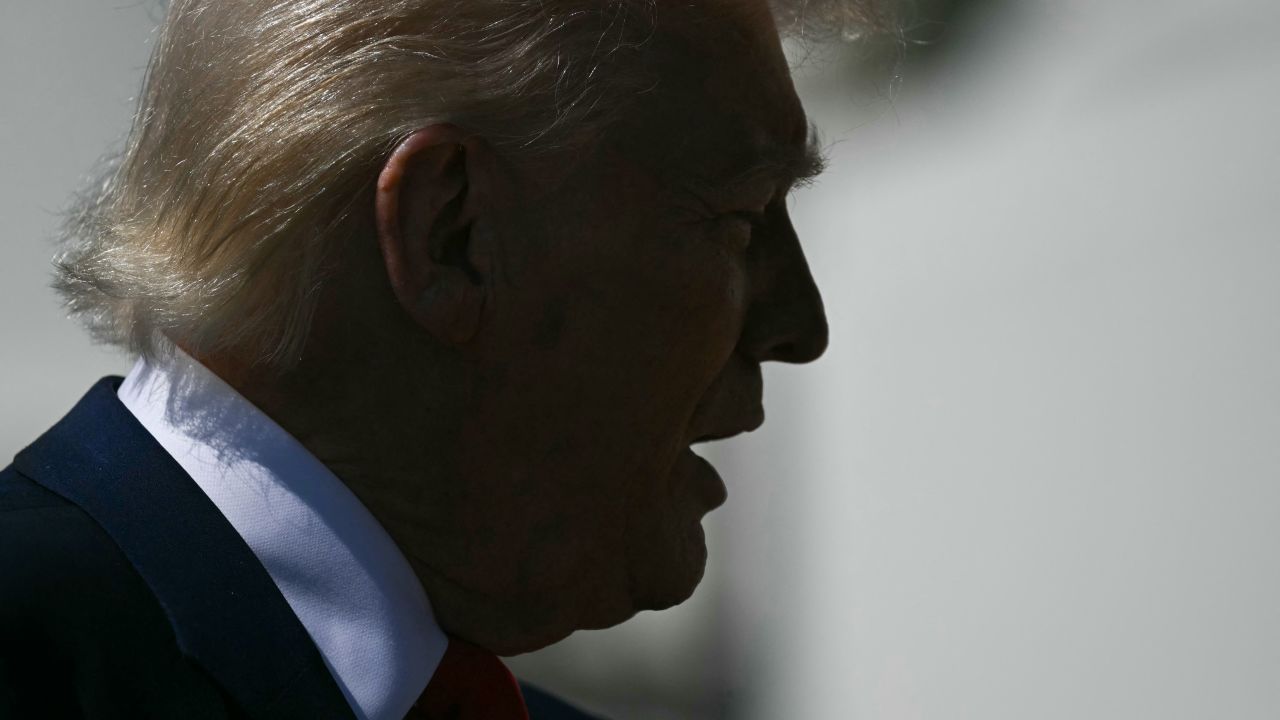 US President Donald Trump speaks during a photo opportunity with autoracing officials and champions on the South Portico of the White House on April 9, 2025, in Washington, DC. US President Donald Trump abruptly backed down Wednesday in his global trade war with a 90 day tariff pause for most countries -- but slapped even more levies against China in what has become a brutal duel between the world's two largest economies. (Photo by SAUL LOEB / AFP) (Photo by SAUL LOEB/AFP via Getty Images)