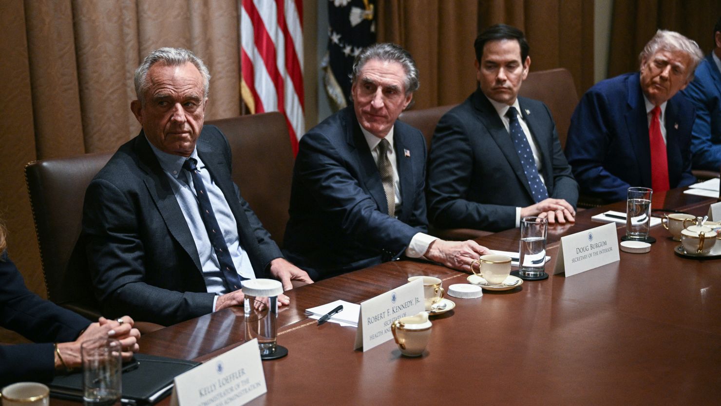 US Health and Human Services Secretary Robert F. Kennedy Jr., left, said at a Cabinet meeting on Thursday that his agency will study the causes of autism.
