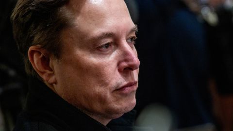 Elon Musk, chief executive officer of Tesla Inc., during a cabinet meeting at the White House in Washington, DC, on April 10, 2025.