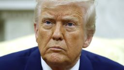 WASHINGTON, DC - APRIL 07: U.S. President Donald Trump answers a reporters question during a meeting with Israeli Prime Minister Benjamin in the Oval Office of the White House on April 7, 2025 in Washington, DC. (Photo by Kevin Dietsch/Getty Images)