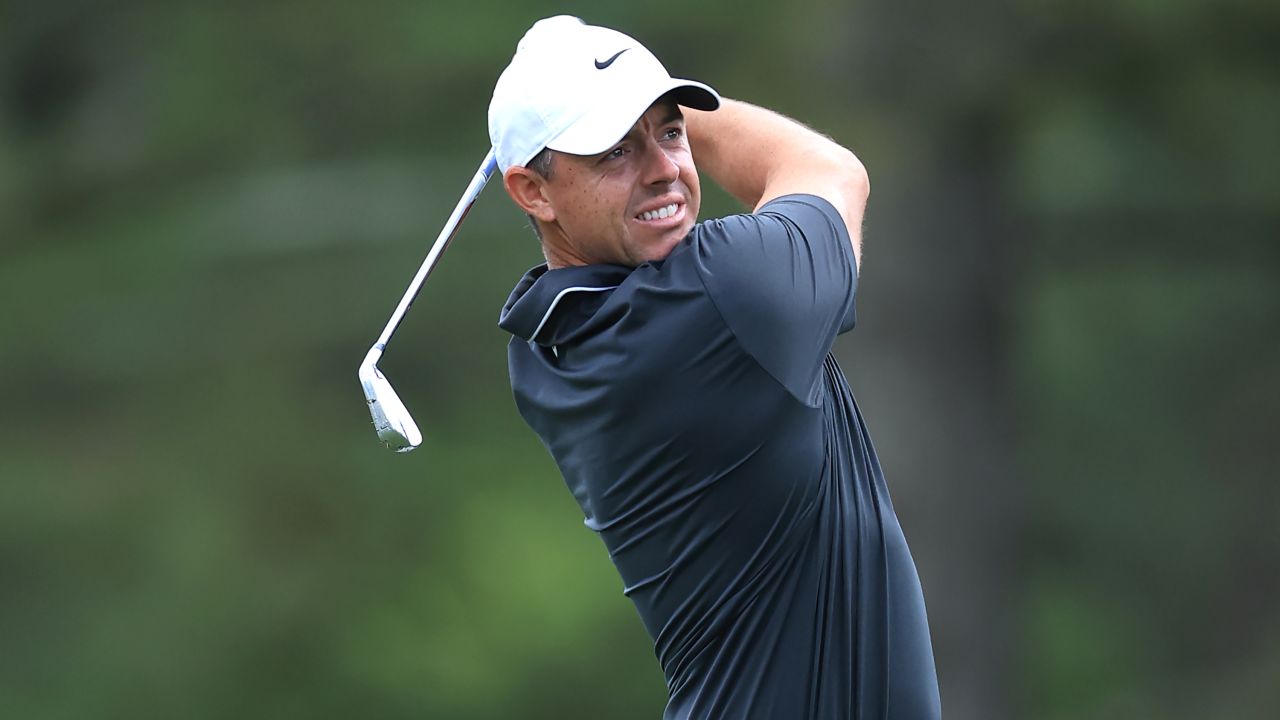 AUGUSTA, GEORGIA - APRIL 11:  Rory McIlroy of Northern Ireland hits his second shot on the 15th hole during the second round of the 2025 Masters Tournament at Augusta National Golf Club on April 11, 2025 in Augusta, Georgia. (Photo by David Cannon/Getty Images)