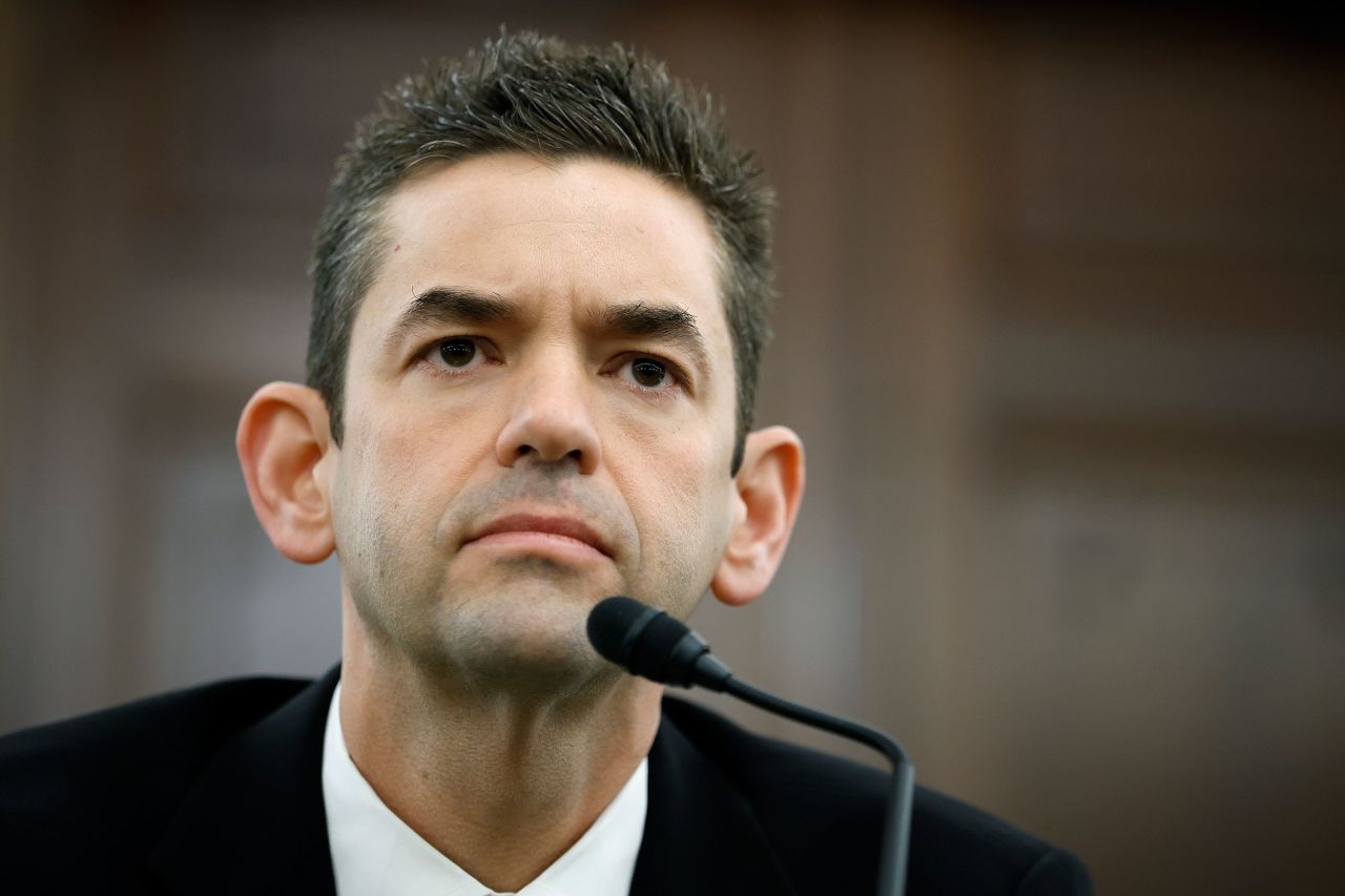 Jared Isaacman testifies during a Senate confirmation hearing in Washington, DC, on April 9.