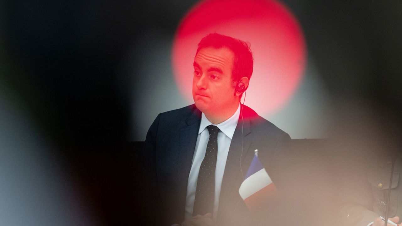 Sébastien Lecornu attends the Meeting of the Coalition of the Willing at the NATO Defense Ministers' meeting on April 10, 2025 in Brussels, Belgium.