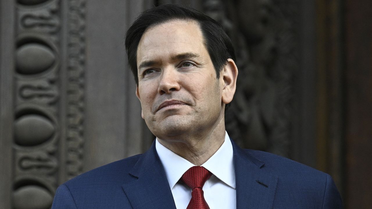 US Secretary of State Marco Rubio looks on upon his arrival at the Quai d'Orsay, France's Minister of Foreign Affairs before a bilateral meeting with his French counterpart in Paris on April 17, 2025. US Secretary of State was in Paris today to meet French President about crafting a Ukraine ceasefire, as Washington and Europe seek common ground on ending the fighting. Top Ukrainian officials were also in the French capital to meet EU and US delegations. (Photo by JULIEN DE ROSA / POOL / AFP) (Photo by JULIEN DE ROSA/POOL/AFP via Getty Images)          