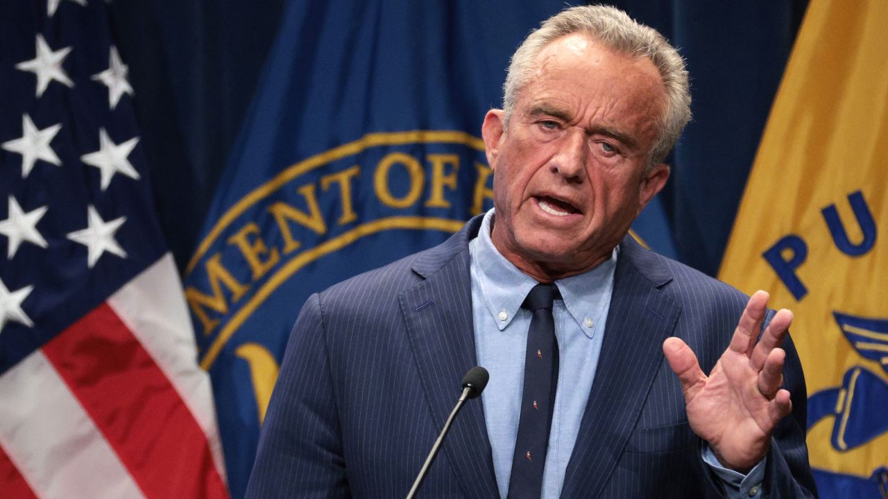 WASHINGTON, DC - APRIL 16: U.S. Secretary of Health and Human Services Robert F. Kennedy Jr. speaks during a news conference at the Department of Health and Human Services on April 16, 2025 in Washington, DC. Secretary Kennedy held a news conference to discuss the recent surge of autism cases. (Photo by Alex Wong/Getty Images)