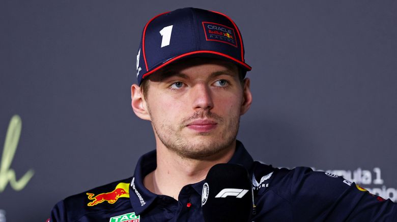 JEDDAH, SAUDI ARABIA - APRIL 17: Max Verstappen of the Netherlands and Oracle Red Bull Racing speaks during the Drivers Press Conference during previews ahead of the F1 Grand Prix of Saudi Arabia at Jeddah Corniche Circuit on April 17, 2025 in Jeddah, Saudi Arabia. (Photo by Clive Rose/Getty Images)