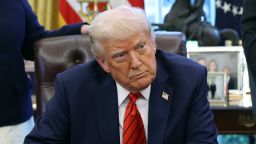 U.S. President Donald Trump speaks to reporters after signing a proclamation in the Oval Office at the White House on April 17, 2025 in Washington, DC. The proclamation expands fishing rights in the Pacific Islands to an area he described as three times the size of California.