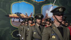 TEHRAN, IRAN - APRIL 18: Soldiers from Iran's land, navy, air force and special forces parade on the occasion of National Army Day in Tehran, capital of Iran on April 18, 2025 in Tehran, Iran. The country held annual 'Army Day' parade in Tehran, which included an address by current President Masoud Pezeshkian. (Photo by Majid Saeedi/Getty Images)