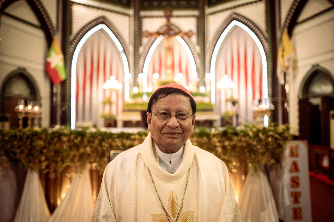 Cardinal Charles Maung Bo at St Mary's Cathedral in Yangon, Myanmar on April 22, 2025.