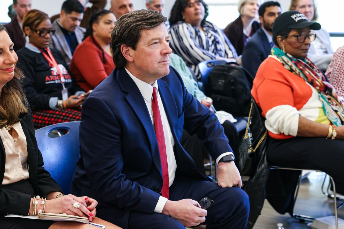 Ed Martin, then the interim US Attorney for the District of Columbia, attends a meeting at Martha's Table in Washington on March 25, 2025.