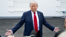 TOPSHOT - US President Donald Trump speaks with reporters outside the White House in Washington, DC, on April 23, 2025. (Photo by SAUL LOEB / AFP) (Photo by SAUL LOEB/AFP via Getty Images)          