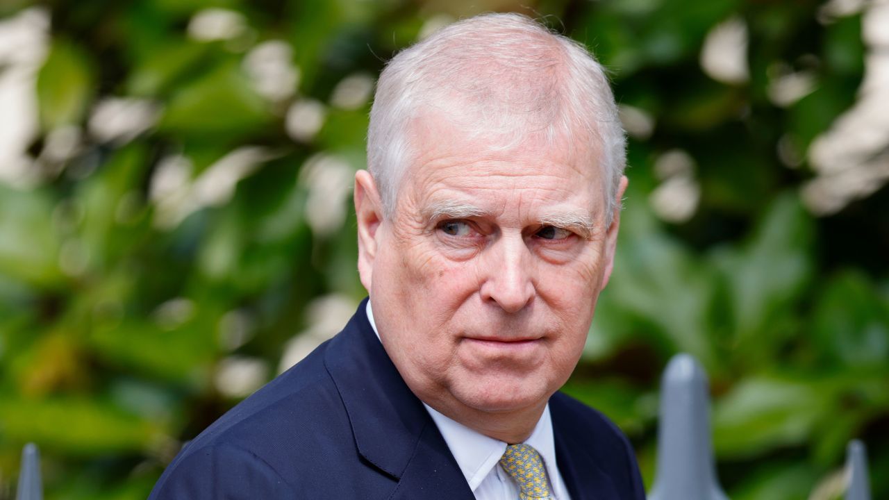 Prince Andrew, Duke of York attends the traditional Easter Sunday Mattins Service at St George's Chapel, Windsor Castle on April 20, in Windsor, England.