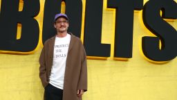 Pedro Pascal attends the European Premiere of Marvel Studios' 'Thunderbolts*' at Cineworld Leicester Square in London, England, on April 22, 2025.