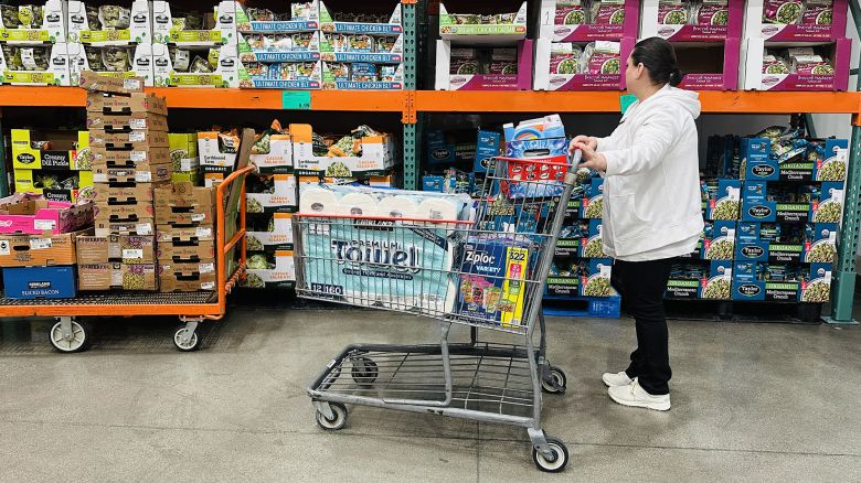 A woman shops for items at a Costco store on April 28 in Alhambra, California.