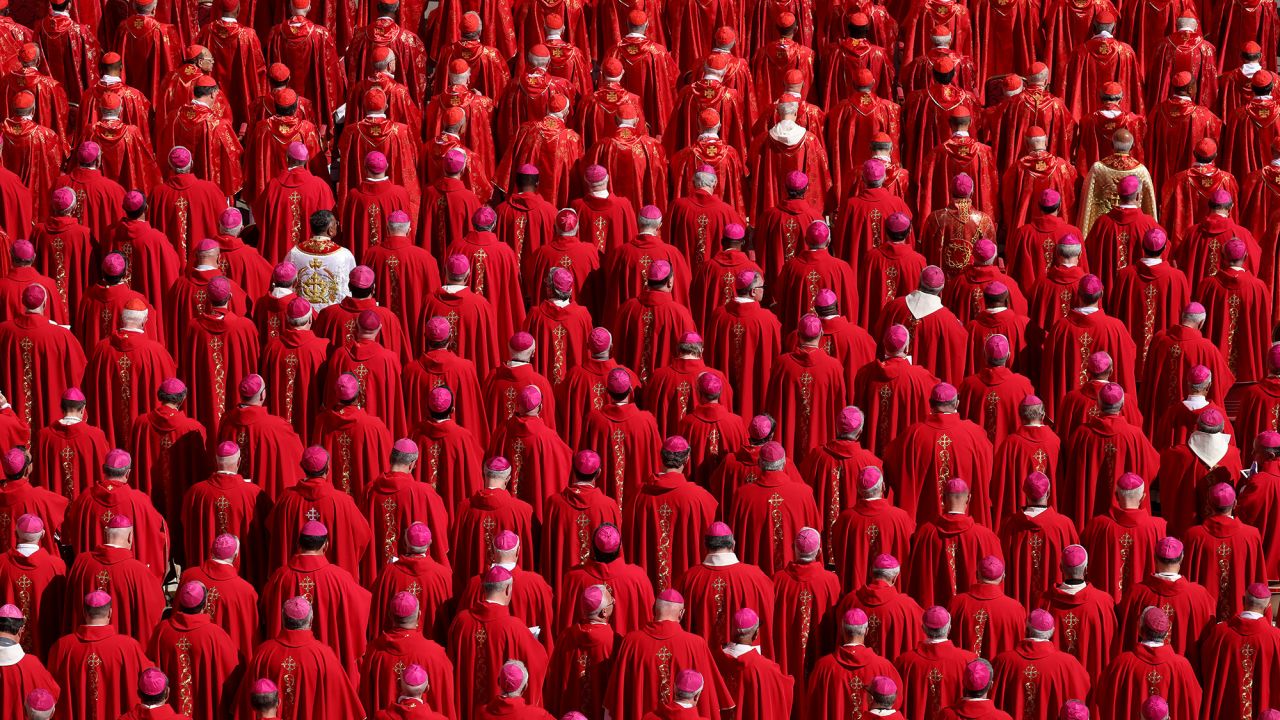 Cardinals attend the funeral of Pope Francis in St. Peter’s Square on April 26, 2025 in Vatican City.