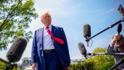 WASHINGTON, DC - APRIL 29: U.S. President Donald Trump takes a question from a reporter before boarding Marine One on the South Lawn of the White House on April 29, 2025 in Washington, DC. Trump will travel to Michigan for a 100th Day in Office rally. (Photo by Andrew Harnik/Getty Images)
