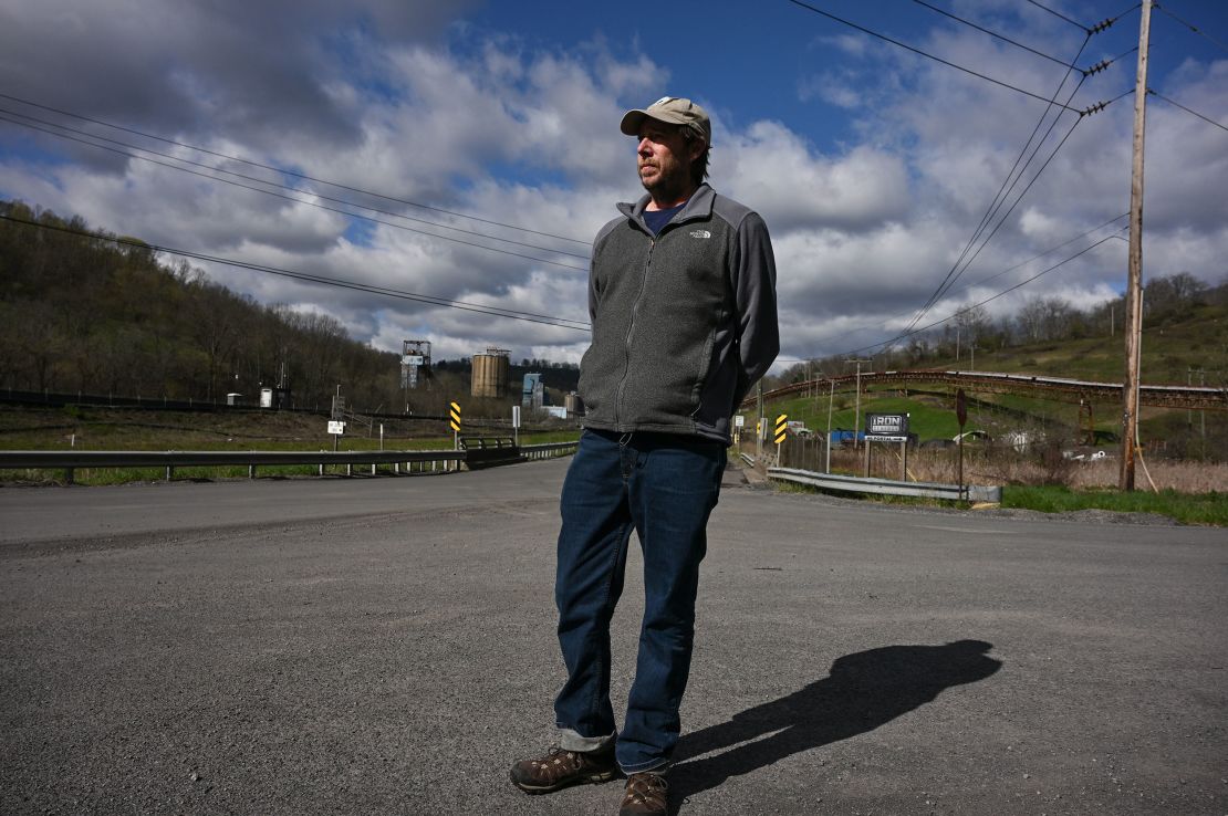 Scott Laney stands outside the Iron Senergy coal mine plant in Kirby, Pennsylvania, on April 16, 2025.