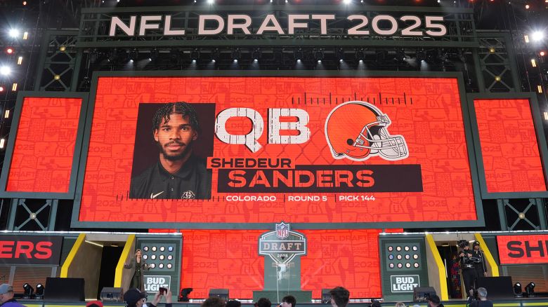 Colorado quarterback Shedeur Sanders was selected by the Cleveland Browns with the 144th overall pick during the fifth round of the 2025 NFL Draft.