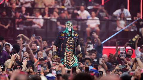 LAS VEGAS, NEVADA - APRIL 20: Penta walks to the ring for the WWE Intercontinental Championship match against Bron Breakker, Dominik Mysterio and Finn Balor during WrestleMania 41 at Allegiant Stadium on April 20, 2025 in Las Vegas, Nevada. (Photo by Ethan Miller/Getty Images)
