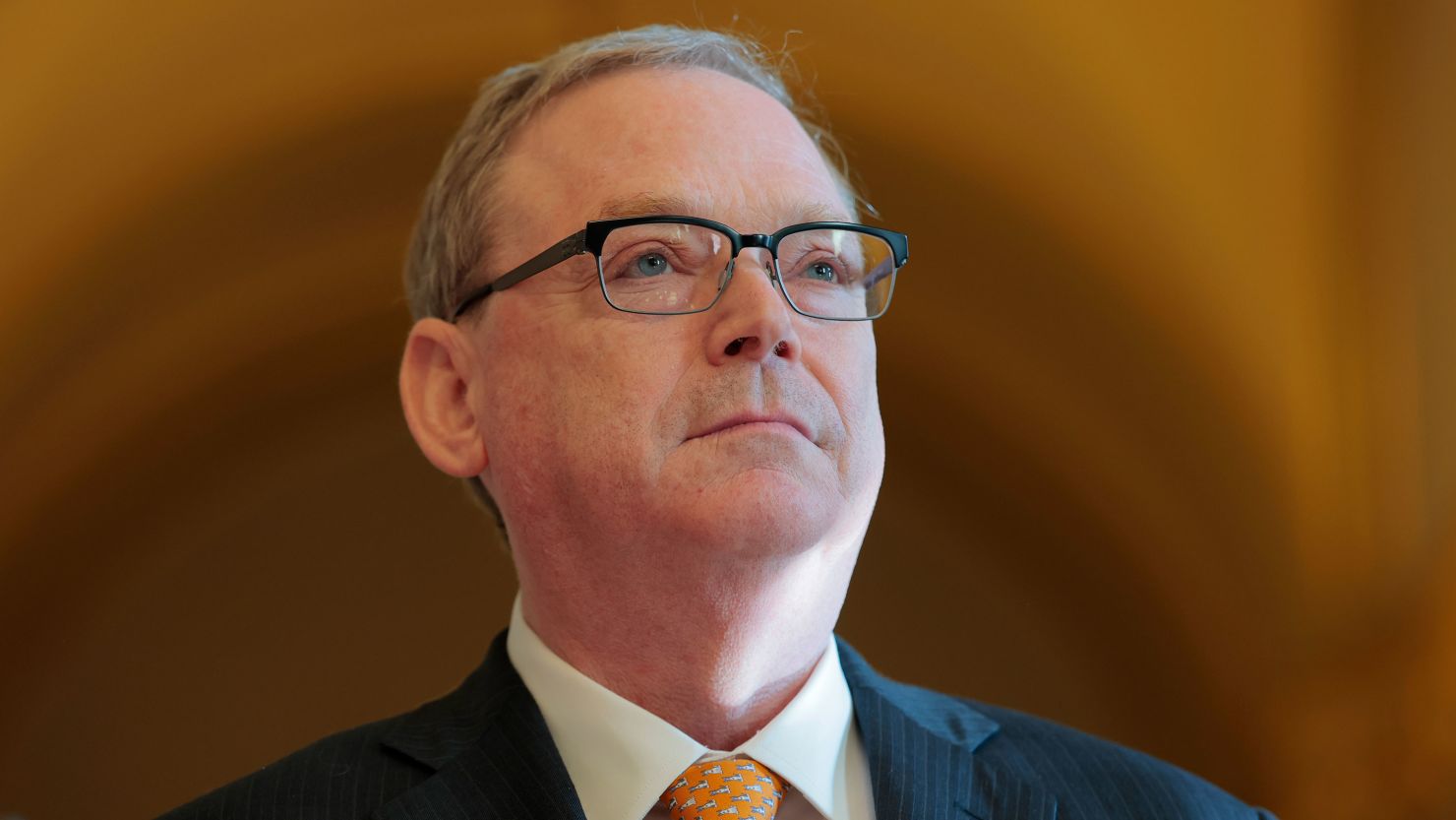 National Economic Council Director Kevin Hassett speaks to reporters after attending a meeting at the US Capitol on April 28, 2025.