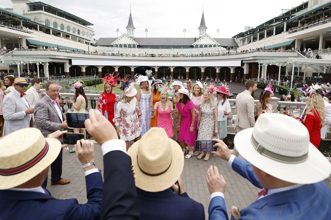 Fans with fancy hats are a common sight at the Derby.