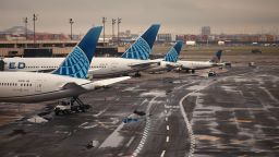 NEWARK, NEW JERSEY - MAY 6:  Planes are parked at Terminal C in Newark Liberty International Airport, on May 6, 2025 in Newark, New Jersey. Passengers traveling to, from, or through Newark Liberty International Airport (EWR) have experienced several days of delays and cancellations caused by air traffic control staffing shortages and equipment malfunctions.(Photo by Andres Kudacki/Getty Images)