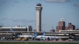 United Airline planes are seen at the gate at Newark Liberty International Airport in Newark, New Jersey on May 7, 2025. Regulators have been slowing arrivals and departures at one of the United States' busiest airports following a 90-second traffic control system outage last week that has industry experts sounding alarm bells. (Photo by kena betancur / AFP) (Photo by KENA BETANCUR/AFP via Getty Images)          