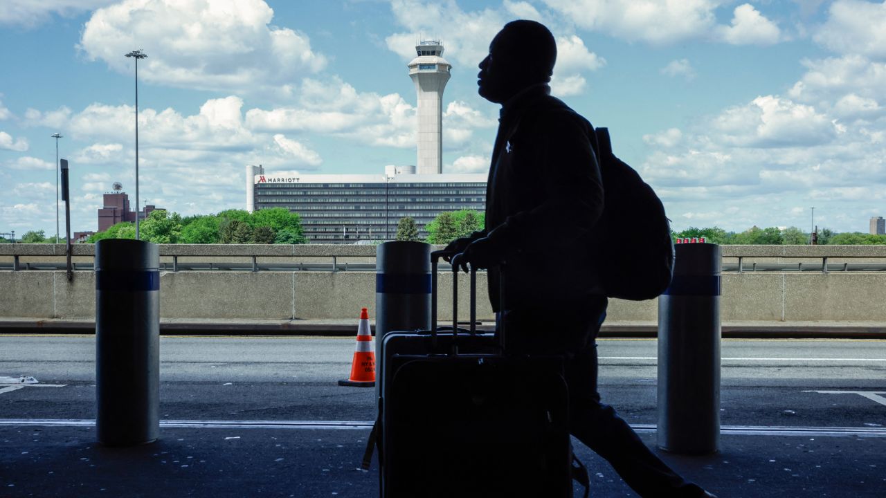 The FAA Air Traffic Control tower is seen at Newark Liberty International Airport in Newark, New Jersey.