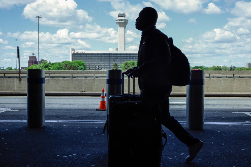 The FAA Air Traffic Control tower is seen at Newark Liberty International Airport in Newark, New Jersey.